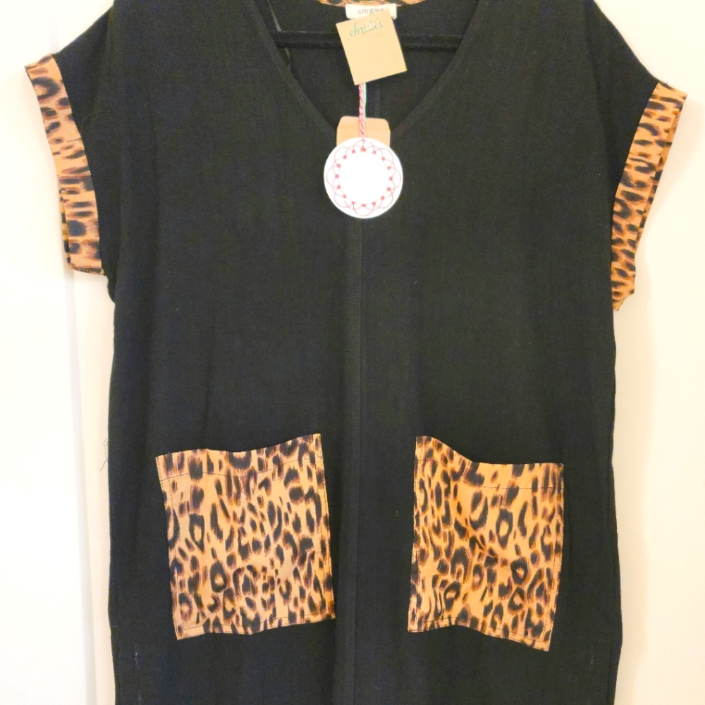 NWT Umgee Black Leopard Dress